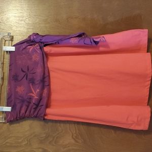 Pink & Purple Hawaiin Print Organic Cotton Stretch Skirt S